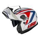Capacete LS2 Strobe II FF908 Phantom Branco Azul e Vermelho Brilhante Masculino e Feminino