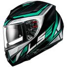Capacete LS2 Vector FF397 Evo Rider - Prata/Verde (Tri-composto) 64/XXL