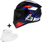 Capacete Masculino Asx City Start Azul Esportivo + Viseira