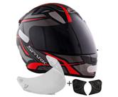 Capacete Masculino Ebf Spider Vermelho Mais Viseira Fumê e Reparo