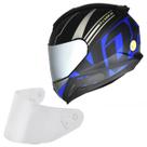 Capacete Masculino Norisk Razor Full Azul Viseira Prata