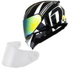 Capacete Masculino Norisk Razor Full Branco Viseira Dourada