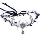 Capacete MOSTORY feito à mão Silver Moon Crown Elf Tiara Capacete MOSTORY feito à mão Silver Moon Crown Elf Tiara