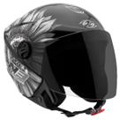 Capacete Moto Aberto New Liberty 3 Sunflower Brilhante Pro Tork Preto/Cinza Tamanho 56, 58 e 60 Viseira Fumê