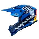Capacete Moto Cross Trilha ASW Fusion 2 Relay Azul Enduro