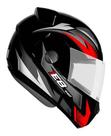 Capacete Moto EBF New E8 Fast Articulado Robocop Escamoteavel Aberto e fechado Cor:Preto Com VermelhoTamanho:61