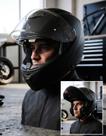 Capacete Moto Escamoteavel Mt Helmets Atom 2 Viseira Solar Cor:PretoTamanho:58