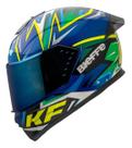 Capacete Moto Fechado Bieffe B12 Kf Azul Verde Brilhante