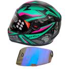 Capacete Moto Fechado Fw3 Gtn R1 Gt Novas Cores + Viseira Revo Azul Transparente FW3