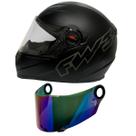 Capacete Moto Fechado Gt Classic Preto Fosco Fw3 + Viseira Camaleão FW3