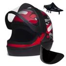 Capacete Moto Fechado Integral San Marino Masculino Feminino Motoboy Motociclista Motoqueiro Viseira Fumê Narigueira