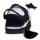 Capacete Moto Fechado Integral San Marino Masculino Feminino Motoboy Motociclista Motoqueiro Viseira Fumê Narigueira