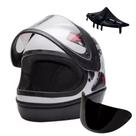 Capacete Moto Fechado Integral San Marino Masculino Feminino Motoboy Motociclista Motoqueiro Viseira Fumê Narigueira