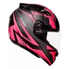 Capacete Moto Fechado Spark Flash Viseira Cristal Preto Fosco c/ Rosa Inmetro Tamanho 56 - EBF