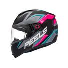 Capacete Moto Feminino Peels Icon Element Rosa Azul Fechado