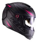 Capacete Moto Feminino Peels Icon Fast Preto Fosco Rosa Com Óculos Solar Interno