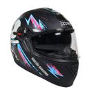 Capacete Moto GTX Mansão Maromba Preto Fosco Rosa e Azul c/Óculos Interno e Viseira Cristal Tamanho 56 58 60- Fw3 Tamanh Capacete Moto GTX Mansão Maromba Preto Fosco Rosa e Azul c/Óculos Interno e Viseira Cristal Tamanho 56 58 60- Fw3 Tamanh