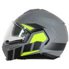 Capacete Moto Hjc I100 180 Articulado Beis Cinza Preto Verde