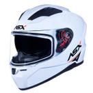 Capacete Moto Integral Fechado ASX City Sv Solid Com Óculos Solar Interno Branco Brilho