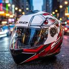 Capacete moto ls2 strobe ii ff908 xdron branco vermelho com oculos solar
