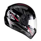 Capacete Moto Masculino Feminino Fly F-9 City Preto Brilhante e Vermelho Tamanho:58