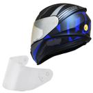 Capacete Moto Norisk Razor Full Azul Viseira Prata Ligh