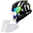 Capacete Moto Norisk Razor Full Branco Viseira Camaleão Ligh