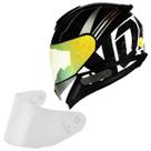 Capacete Moto Norisk Razor Full Branco Viseira Dourada Light