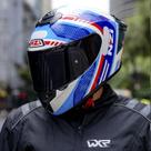 Capacete Moto NZI Trendy 3 Stream Connected Branco/Vermelho/Azul - 60 Capacete Moto NZI Trendy 3 Stream Connected Branco/Vermelho/Azul - 60