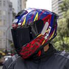 Capacete Moto NZI Trendy 3 Stream Flag Azul Escuro/Vermelho/Preto 56