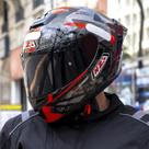 Capacete Moto NZI Trendy 3 Stream Overtaking Cinza Vermelho - 56