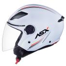 Capacete Moto Open Asx City Air Solid Brilho Branco