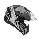 Capacete Moto Peels Spike 2 1ST Preto e Prata Brilhante Motociclista