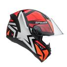 Capacete Moto Peels Spike 2 1ST Preto e Vermelho Brilhante Motociclista
