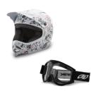 Capacete Motocross Infantil Pro Tork Cartoon Racing + Óculos Pro Tork 788