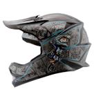 Capacete Motocross Infantil Pro Tork Cartoon Racing Preto/Azul Tam. 54