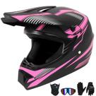 Capacete MOTUNA Youth Motocross Integral Rosa Tamanho M