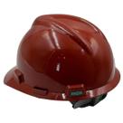 Capacete Msa Vgard Carneira Push Key com jugular Obra Altura Cor Marrom