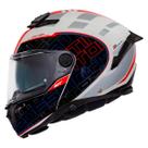 Capacete Mt Atom2 Destiny Branco Preto E Vermelho Articulado