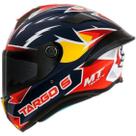 Capacete Mt Helmets Targo S Acosta 23 A7 Azul Fosco Red Bull Com Aerofolio Esportivo