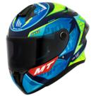 Capacete Mt Targo S Diogo Moreira C7 Mate Azul verde Fosco