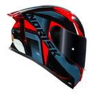 Capacete norisk flow pulse azul vermelho e preto 2 viseiras e spoiler