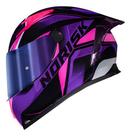 Capacete Norisk Flow Pulse Preto Roxo Rosa Spoiler + Viseira Desenho:Sólido/LilásTamanho do capacete:56Cor:LilasGener