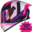 Capacete norisk flow run rosa roxo pink preto 2 viseiras e spoiler