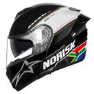 Capacete norisk force ii grand prix south africa bandeira escamotiavel articulado