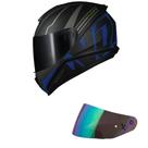 Capacete Norisk Razor Full Preto e Azul Fosco Mais Viseira Camaleão Capacete Norisk Razor Full Preto e Azul Fosco Mais Viseira Camaleão