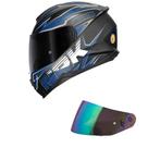 Capacete Norisk Razor Ghost Preto e Azul Fosco Mais Viseira Camaleão Tamanho:56 Capacete Norisk Razor Ghost Preto e Azul Fosco Mais Viseira Camaleão Tamanho:56