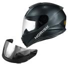 Capacete Norisk Razor Monocolor Solid Titanium Viseira Prata