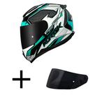 Capacete Norisk Razor Speed Max Preto e Verde Mais Viseira Fumê