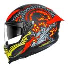 Capacete Norisk Rock Mortal Kombat Scorpion Preto e Laranja Tamanho:60